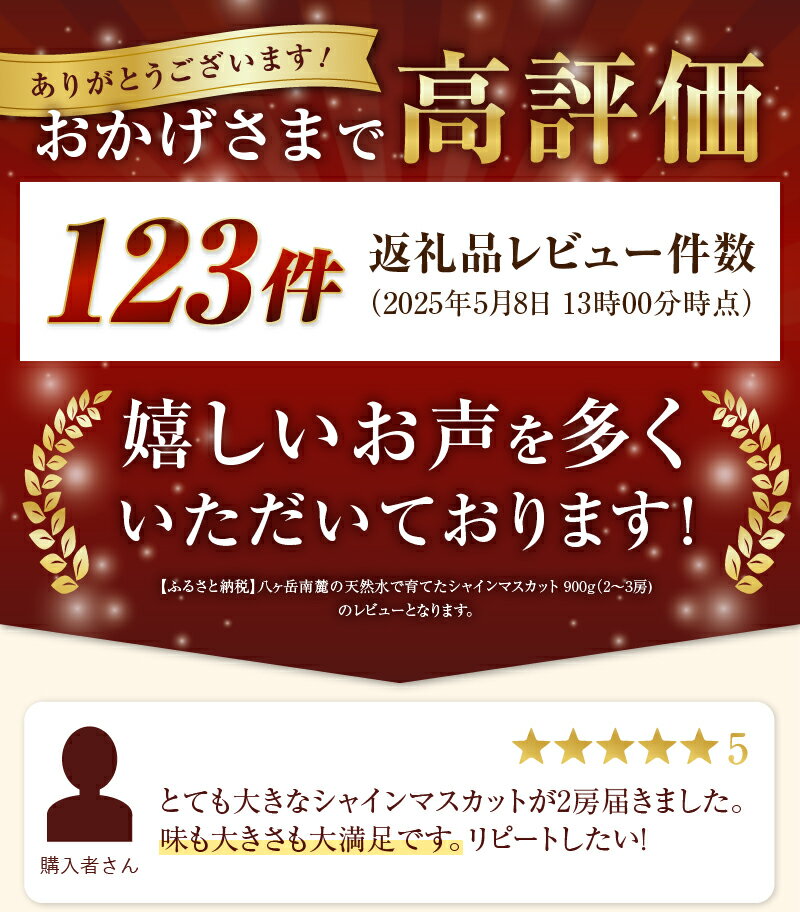 【ふるさと納税】 シャインマスカット 900g 2～3房 山梨 数量限定 期間限定 フルーツ 2026年発送 先行予約 ぶどう ブドウ 葡萄 瑞々しい ジューシー 北杜市産 果物 マスカット お取り寄せ 送料無料 - 画像2