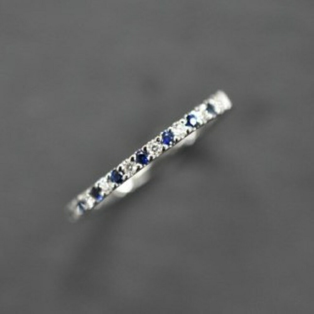 【ふるさと納税】 「一生もの」ダイヤ×サファイアリング Pt999 AD-208 サムネイル2