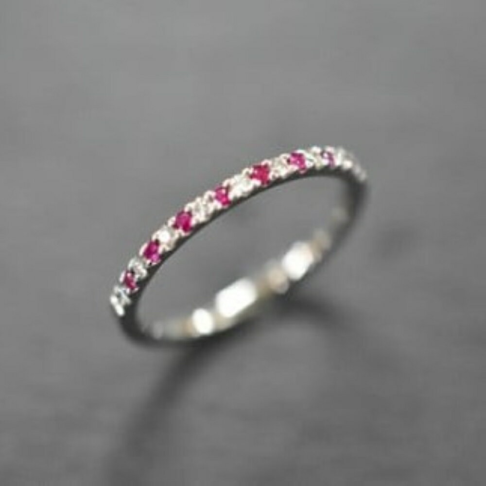 【ふるさと納税】 「一生もの」ダイヤ×ルビーリング Pt999 AD-207 サムネイル2