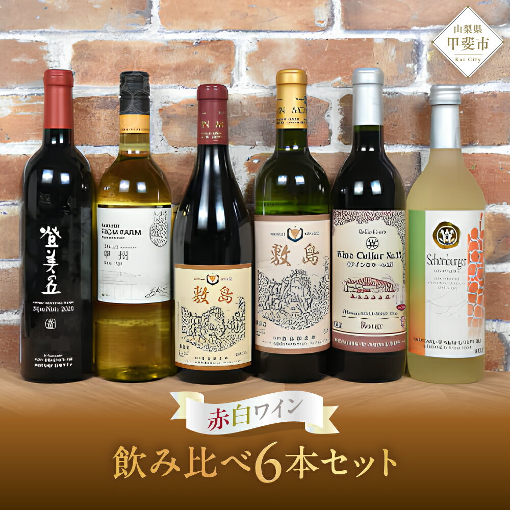 【甲斐市のワイナリーから6本厳選！】赤白ワイン 飲み比べ6本セット B Presents by Katerial 山梨 ワイン 赤ワイン 白ワイン 甘口 辛口 飲み比べ 山梨県 甲斐市 AD-75