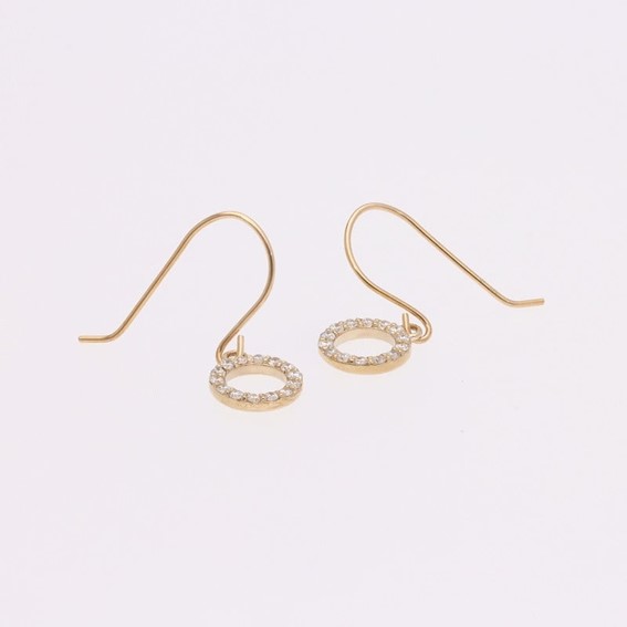 AQ-293　LB-61　 KeriA K10　ラボグロウン　ダイヤモンド　ピアス　アクセサリー　ジュエリー　プレゼント　フック　サークル