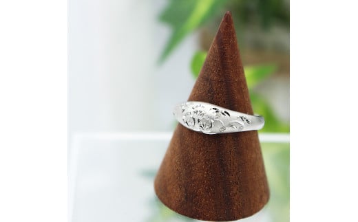 純プラチナ 甲丸 松竹梅リング Pt999 (17169)