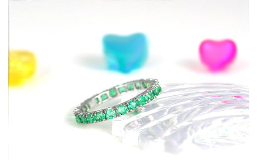 エメラルド フルエタニティ リング K10WG/K10YG/K10PG (12518)