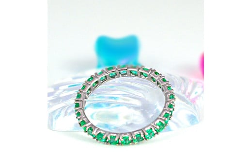 【ふるさと納税】 エメラルド フルエタニティ リング K10WG/K10YG/K10PG (12518) サムネイル2