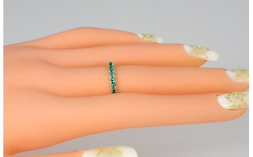 【ふるさと納税】 エメラルド フルエタニティ リング K10WG/K10YG/K10PG (12518) サムネイル3