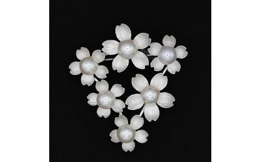 アコヤ真珠 パール ブローチ 7mm 6個付 SV925 (25400)