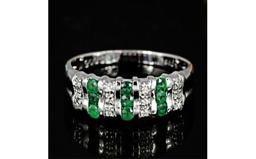 【ふるさと納税】 エメラルド リング 0.3ct Ag900[Pt100] (12514) サムネイル2