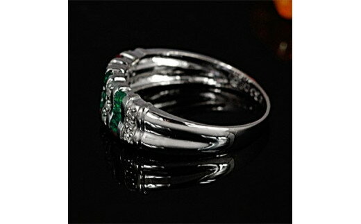 【ふるさと納税】 エメラルド リング 0.3ct Ag900[Pt100] (12514) サムネイル3
