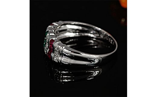 【ふるさと納税】 ルビー エメラルド サファイアマルチカラー リング Ag900[Pt100] (12514) サムネイル2
