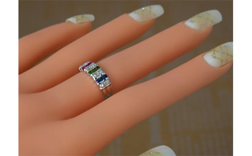 【ふるさと納税】 ルビー エメラルド サファイアマルチカラー リング Ag900[Pt100] (12514) サムネイル3