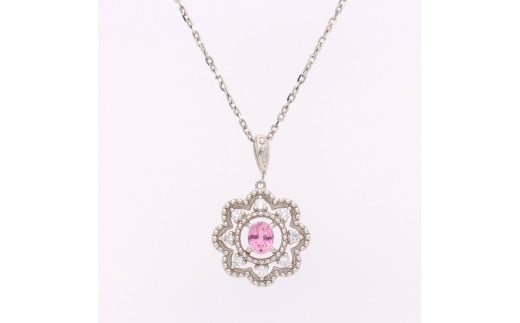 Pt999 プラチナ パパラチアサファイヤ ダイヤモンド ペンダント AQ-66 SJ-224