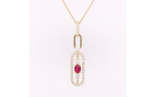 K18 18金 ピジョンブラッドルビー ダイヤモンド ペンダント AQ-78 SJ-437