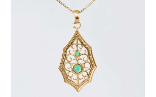 【ふるさと納税】 K18　エメラルド/ダイヤモンドネックレス AP08643 サムネイル2