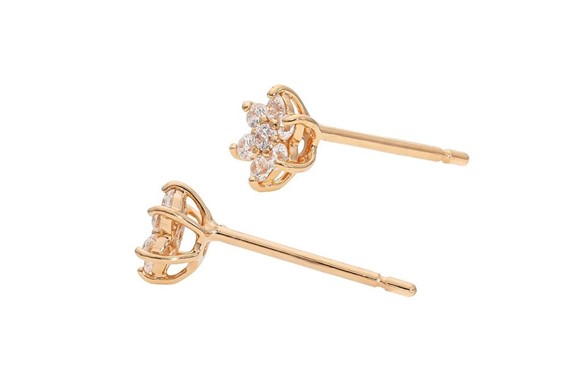 【ふるさと納税】K18PG　ヘキサゴンダイヤピアス　mk-437　CR-9 サムネイル2