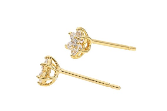 【ふるさと納税】K18YG　ヘキサゴンダイヤピアス　mk-437　CR-7 サムネイル2