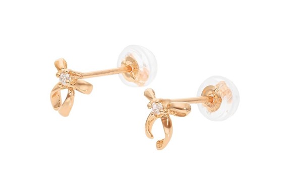 【ふるさと納税】K18PG　リボンモチーフダイヤピアス　mk-436　CR-12 サムネイル2