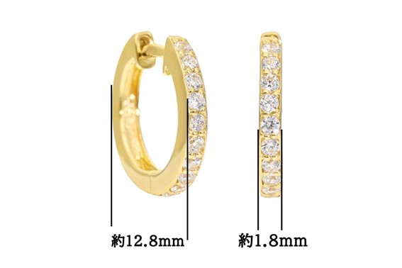 【ふるさと納税】K18ダイヤフープピアス　mk-433　0.07ct　CR-19 サムネイル2