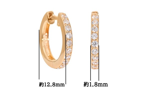 【ふるさと納税】K18PGダイヤフープピアス　0.07ct　mk-433　CR-21 サムネイル2