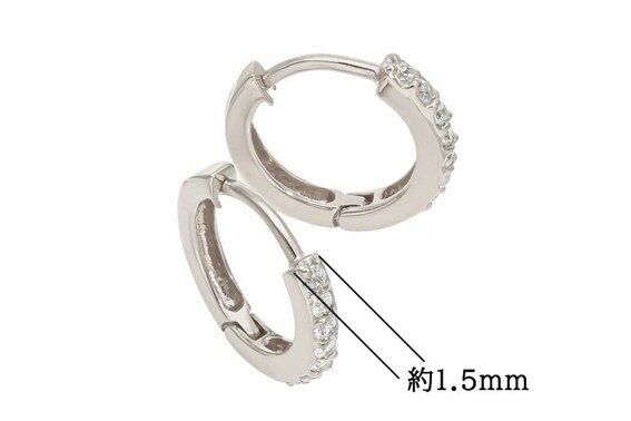 【ふるさと納税】K18WGダイヤフープピアス　0.03ct　mk-432　CR-23 サムネイル2