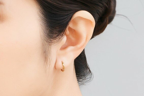 【ふるさと納税】K18シンプルフープピアス　mk-431　CR-25 サムネイル3