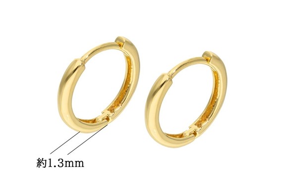 【ふるさと納税】K18シンプルフープピアス　mk-431　CR-25 サムネイル2