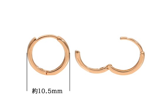 【ふるさと納税】K18PG　シンプルフープピアス　mk-431　CR-27 サムネイル3