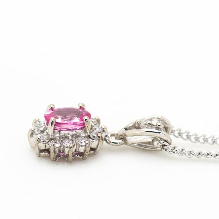 【ふるさと納税】ピンクサファイア ペンダント 0.4ct 0.4カラット K10 10金 ホワイトゴールド （13403） [山梨 ペンダント ネックレス サファイア サファイヤ ピンクサファイア ホワイトゴールド ゴールド ジュエリー ダイヤモンド 天然 ] 山梨県 甲斐市 BR-56 サムネイル3