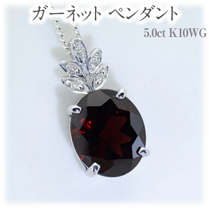 【ふるさと納税】ガーネット ペンダント 5ct 5カラット K10 10金 ホワイトゴールド ブルートパーズ （26359） [山梨 ペンダント ネックレス ガーネット ホワイトゴールド ゴールド ジュエリー ダイヤモンド ] 山梨県 甲斐市 BR-40 サムネイル2