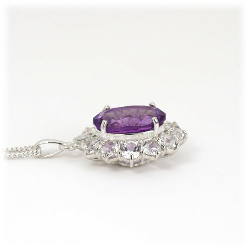 【ふるさと納税】アメジスト ペンダント 6ct 6カラット SV925 シルバー925 ホワイトトパーズ ブルートパーズ（16100） [山梨 ペンダント ネックレス アメジスト ホワイトトパーズ シルバー ジュエリー] 山梨県 甲斐市 BR-41 サムネイル3