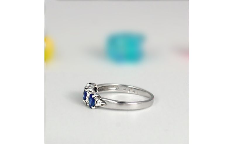 【ふるさと納税】サファイヤ リング 0.6ct 0.6カラット K10 10金 ホワイトゴールド （12078） [山梨 指輪 リング サファイア ホワイトゴールド ゴールド ジュエリー ダイヤモンド ] 山梨県 甲斐市 BR-30 サムネイル3