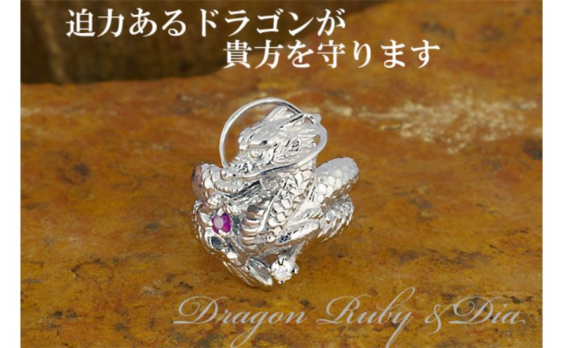 【ふるさと納税】ルビー ダイヤモンド リング SV925 シルバー925 龍（ドラゴン）モチーフ（11821） [山梨 指輪 リング シルバー ルビー ダイヤモンド ジュエリー] 山梨県 甲斐市 BR-14 サムネイル2