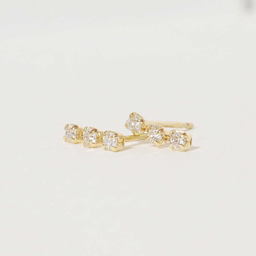 【ふるさと納税】K18 0.14ct ラインダイヤモンドピアス　 アクセサリー ジュエリー 小物 レディース ファッション 耳元 おしゃれ 普段使い お出かけ サムネイル3
