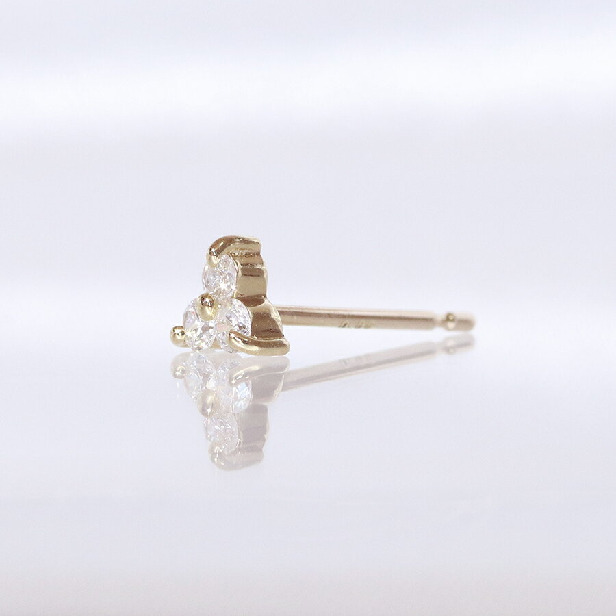 【ふるさと納税】K10 0.12ct フラワーピアス 山梨 ゴールド ピアス ダイヤモンド K10 イエローゴールド ホワイトゴールド ピンクゴールド ダイヤ0.06ct×2 カラット 天然ダイヤモンド ジュエリー アクセサリー 山梨県 甲斐市 BQ-13 サムネイル3