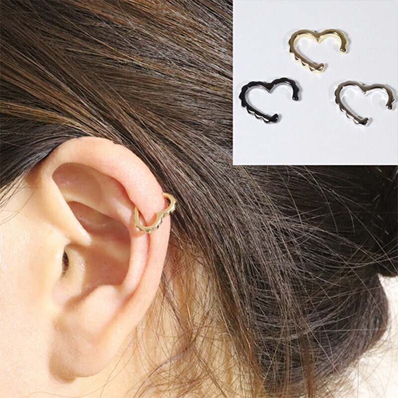 K10　小　ハート　イヤーカフ　 アクセサリー ファッション小物 小物 耳元 装飾品 おしゃれ パーティー 結婚式 普段使い