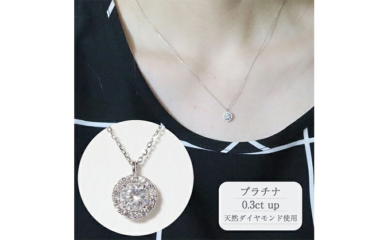 【ふるさと納税】プラチナ　0.3ctup　取り巻きペンダント　 アクセサリー ファッション小物 小物 耳元 装飾品 おしゃれ パーティー ダイヤモンド ネックレス サムネイル2