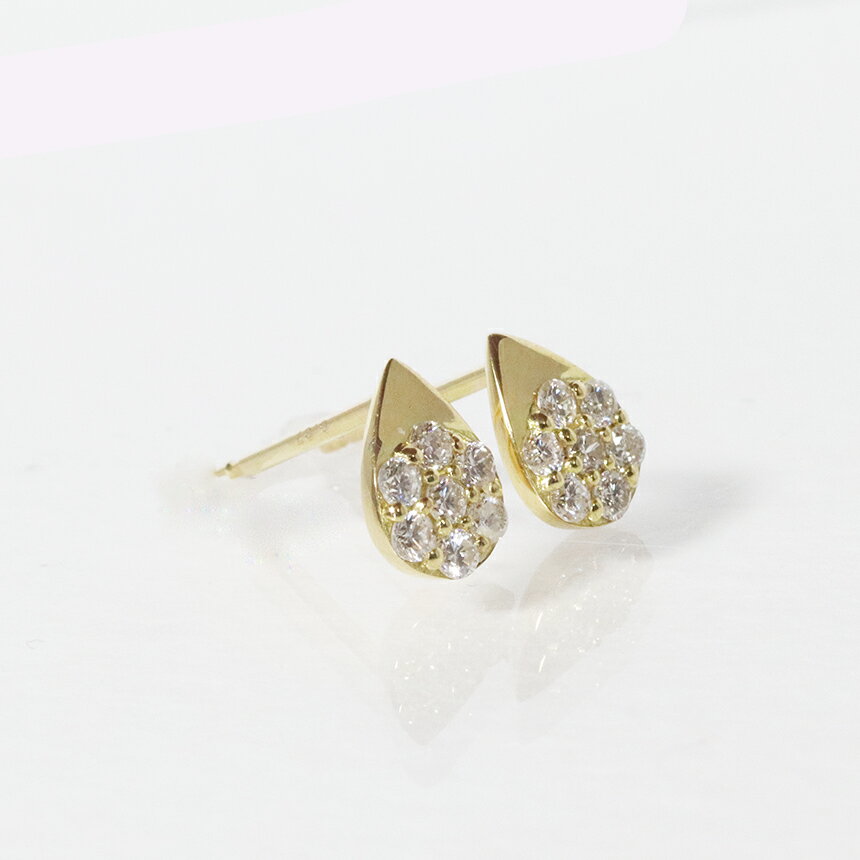 【ふるさと納税】K18 しずくダイヤモンドピアス 0.14ct　ピアス ジュエリー アクセサリー K18 イエローゴールド ホワイトゴールド ピンクゴールド レディース ダイヤ0.07ct×2 カラット ダイヤモンド 山梨県 甲斐市 BQ-111 サムネイル3
