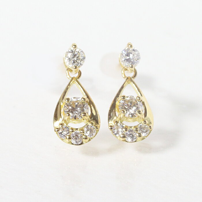 【ふるさと納税】K18　0.20ct　雫ダイヤモンドピアス　甲斐市 サムネイル3