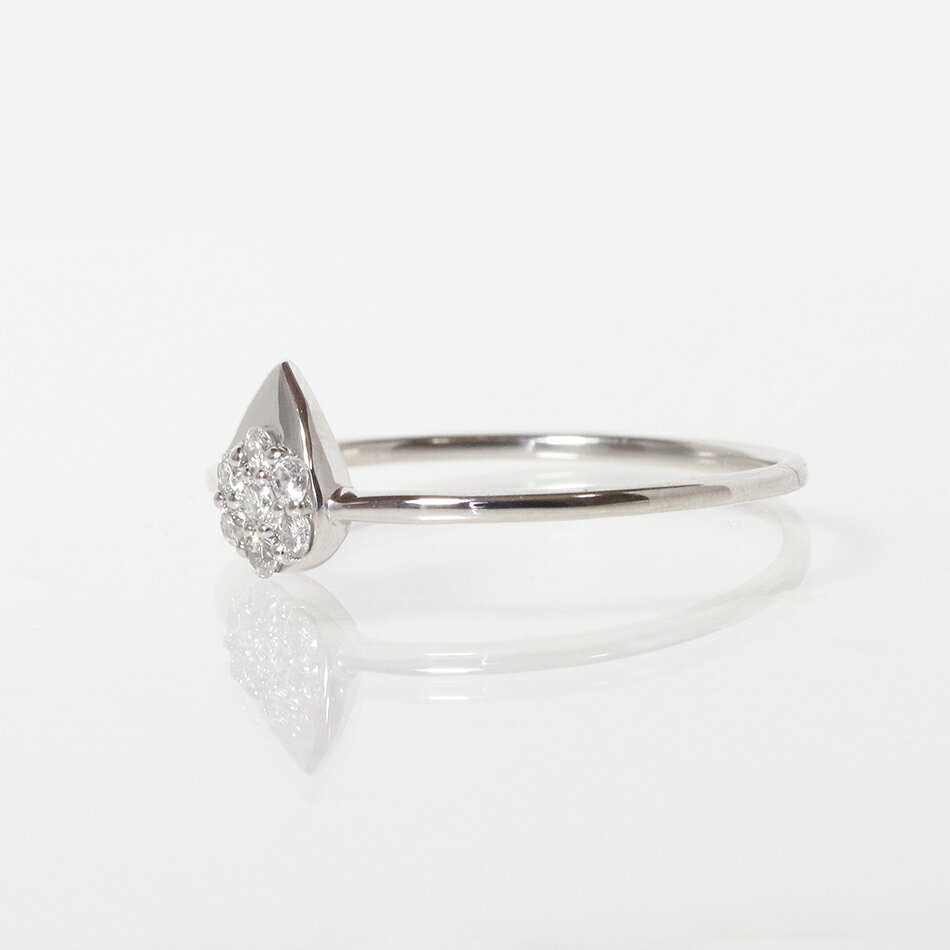 【ふるさと納税】プラチナ　しずくダイヤモンドリング　0.08ct　甲斐市 サムネイル3