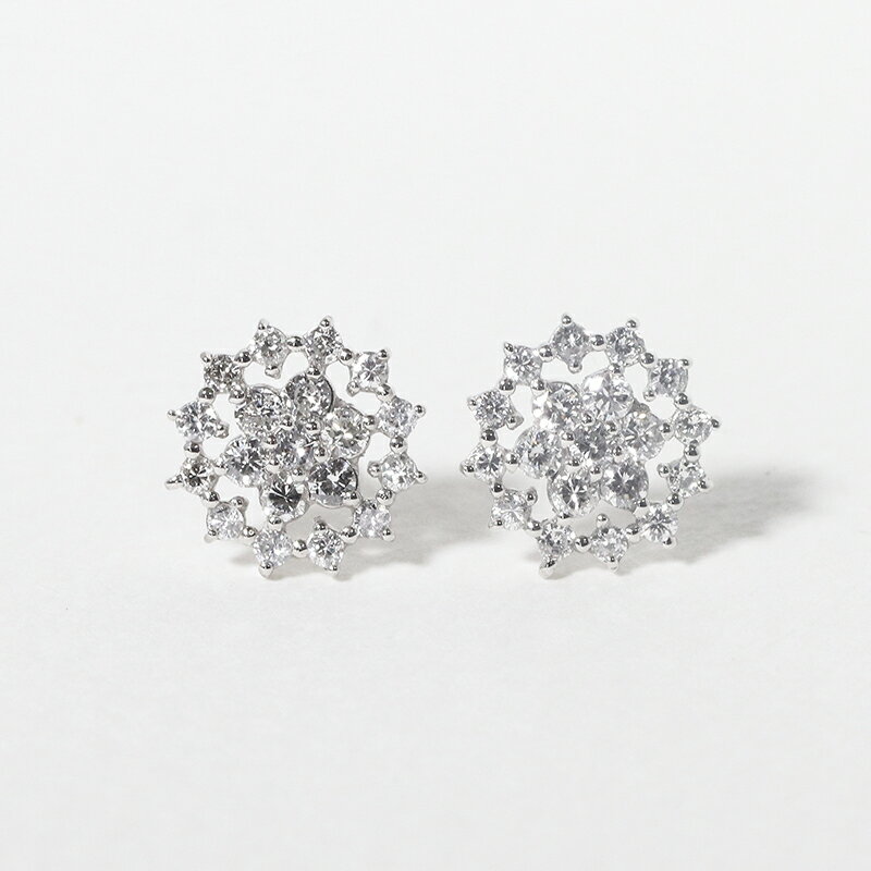 【ふるさと納税】プラチナ　フラワーダイヤモンドピアス　0.40ct　甲斐市　お届け：入金確認後、約1ヵ月半でお届け サムネイル3
