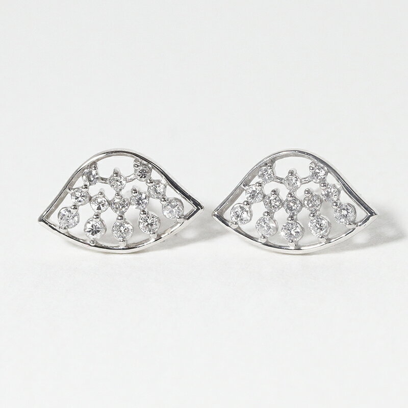 【ふるさと納税】プラチナ　扇形ダイヤモンドピアス　0.20ct　甲斐市　お届け：入金確認後、約1ヵ月半でお届け サムネイル3