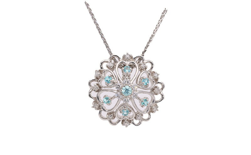 【ふるさと納税】AQ-203　Pt999パライバトルマリン　プラチナ 　ネックレス　SJ-513　甲斐市 サムネイル2