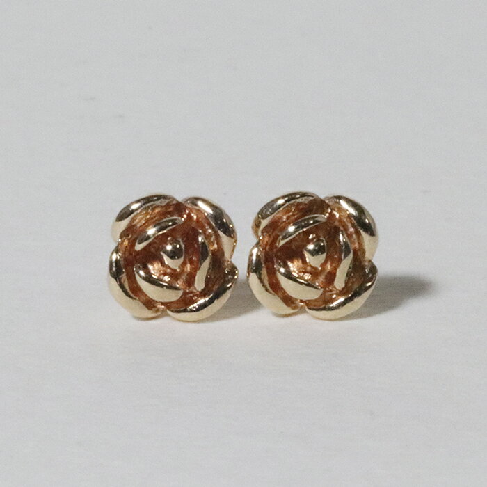 【ふるさと納税】K18 ローズ（薔薇）ピアス ジュエリー アクセサリー K18 イエローゴールド ピアス レディース 山梨県 甲斐市 BQ-131 サムネイル3
