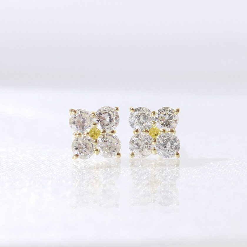 【ふるさと納税】K18 0.50ctフラワーダイヤモンドピアス 山梨 ピアス ダイヤモンド K18 イエローゴールド ホワイトゴールド ピンクゴールド ダイヤ0.25ct×2 カラット 天然ダイヤモンド ジュエリー アクセサリー 山梨県 甲斐市 BQ-145 サムネイル3