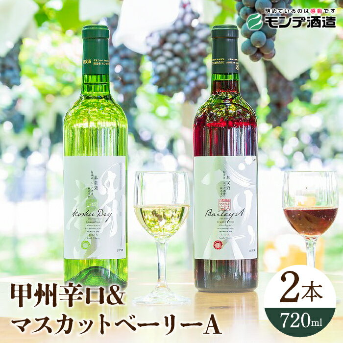 【モンデ酒造ふるさと納税】ワイン甲州辛口 ベリーA2本セット ふるさと納税 ワイン 笛吹市 山梨ワイン 酒 アルコール 山梨県 記念品 お祝い 送料無料 018-004