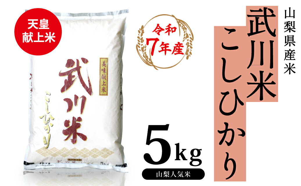 山梨県産 武川米こしひかり5kg ふるさと納税 こしひかり 米 お米 笛吹市 白米 ごはん ご飯 ギフト 贈り物 プレゼント 山梨県 送料無料 115-002