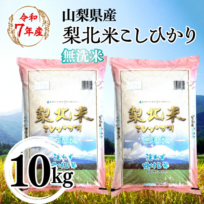 【山梨のブランド無洗米】 山梨県産 梨北米こしひかり　10kg（5kg×2） 米 ふるさと納税 精米 国産 送料無料 コメ こめ ブランド米 送料無料 お取り寄せ ごはん ご飯 ギフト 贈り物 プレゼント 山梨県 送料無料 115-011