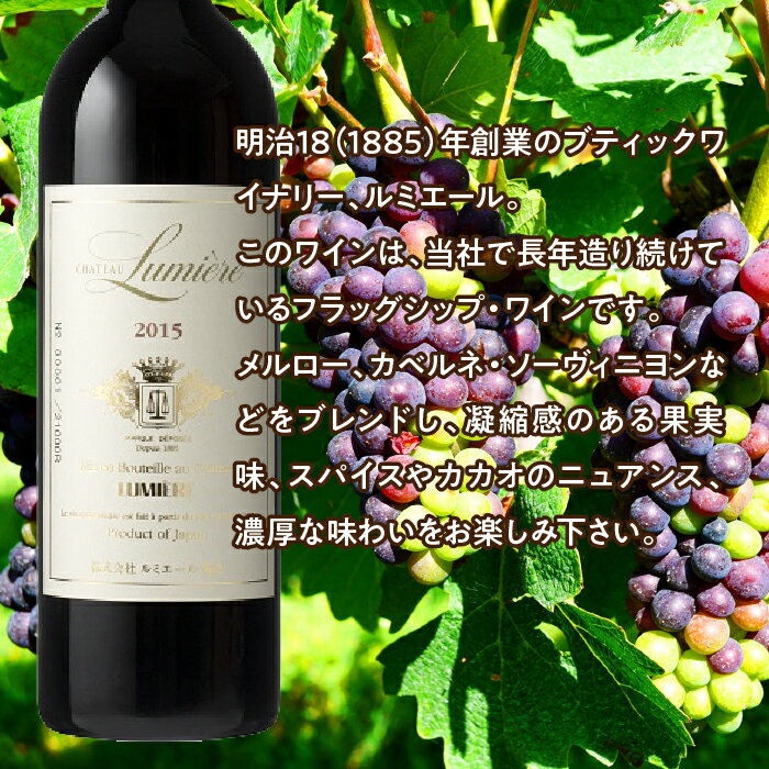 【ふるさと納税】シャトールミエール　赤 ふるさと納税 ワイン 笛吹市 山梨ワイン 酒 アルコール 山梨県 記念品 お祝い 送料無料 063-002 サムネイル2