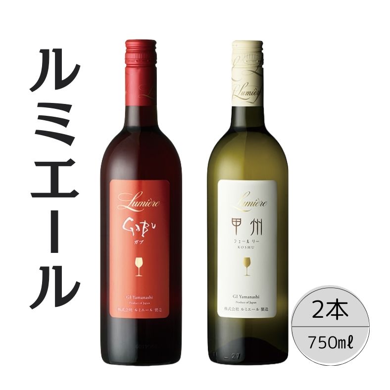 ルミエール　甲州シュールリー・GABU　2本セット ふるさと納税 ワイン 笛吹市 山梨ワイン 酒 アルコール 山梨県 記念品 お祝い 送料無料 167-119