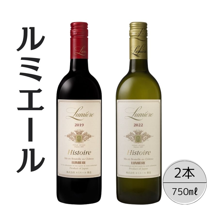 ルミエール　イストワール赤白2本セット ふるさと納税 ワイン 笛吹市 山梨ワイン 酒 アルコール 山梨県 記念品 お祝い 送料無料 167-130