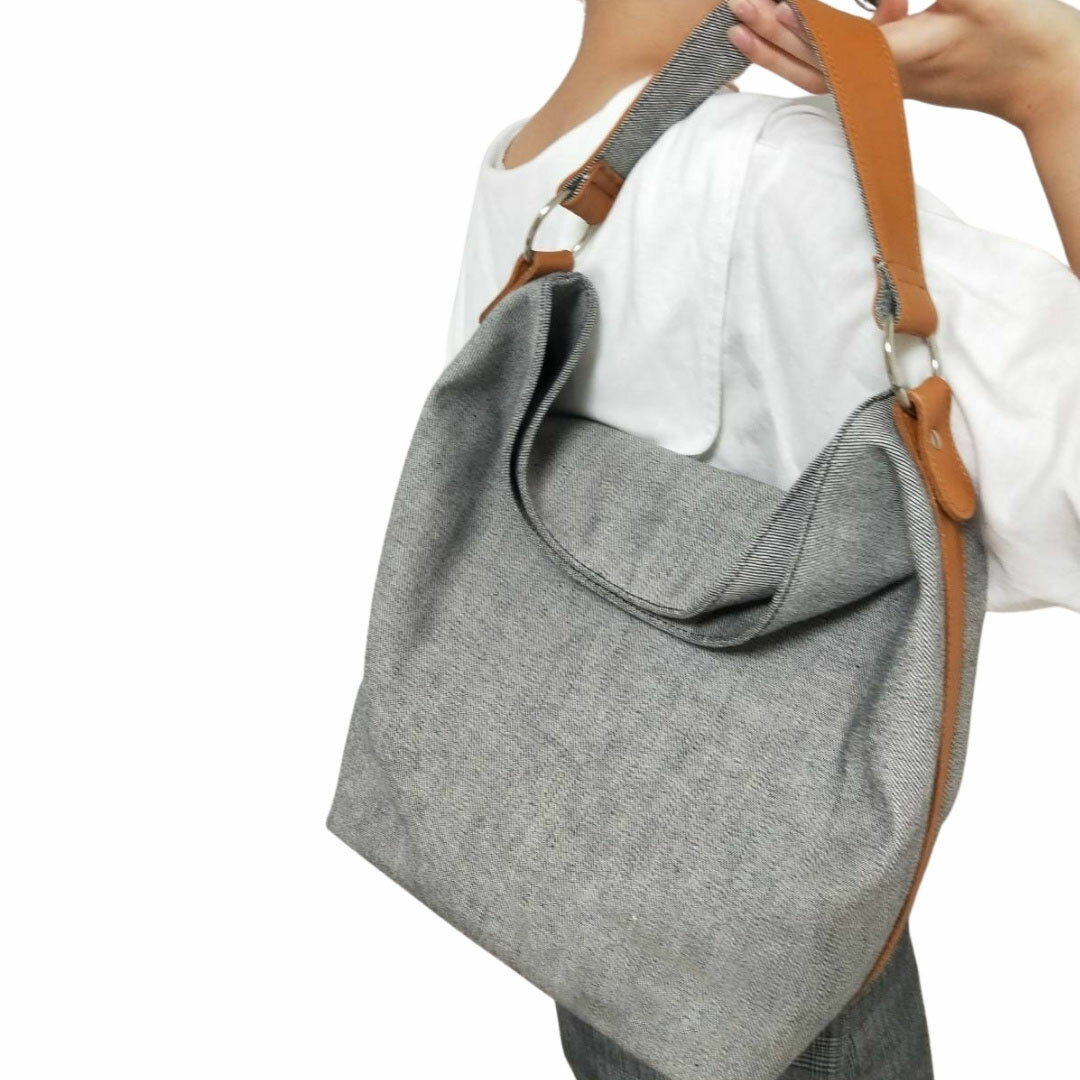 【ふるさと納税】デニム×キャメル革ワンショルダーバッグ ふるさと納税 ワンショルダーバッグ デニム キャメル 革 笛吹市 バッグ カバン 鞄 おしゃれ ギフト 贈り物 プレゼント 山梨県 送料無料 073N-005 サムネイル2